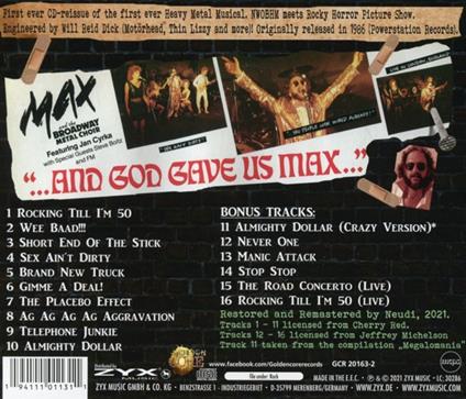 And God Gave Us Max - CD Audio di Max and the Broadway Metal Choir