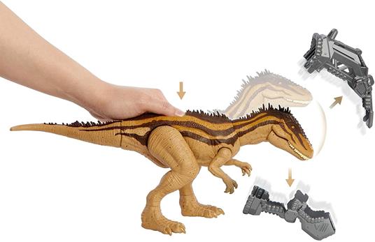 Jurassic World- Dinosauro Mega Distruttore Carcharodontosaurus, Giocattolo per Bambini 4+Anni, HBX39 - 5