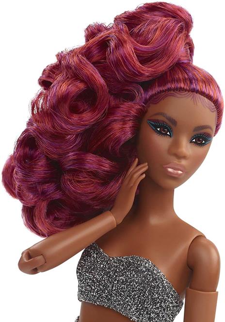 Barbie Signature - bambola dai capelli rossi, snodata, con gonna e top glitterati - 4