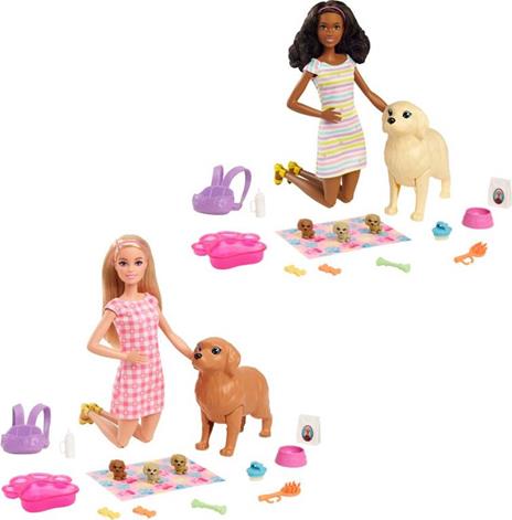 Barbie-Playset Cuccioli Appena Nati con Bambola Barbie Bionda, Cane che Partorisce - 11