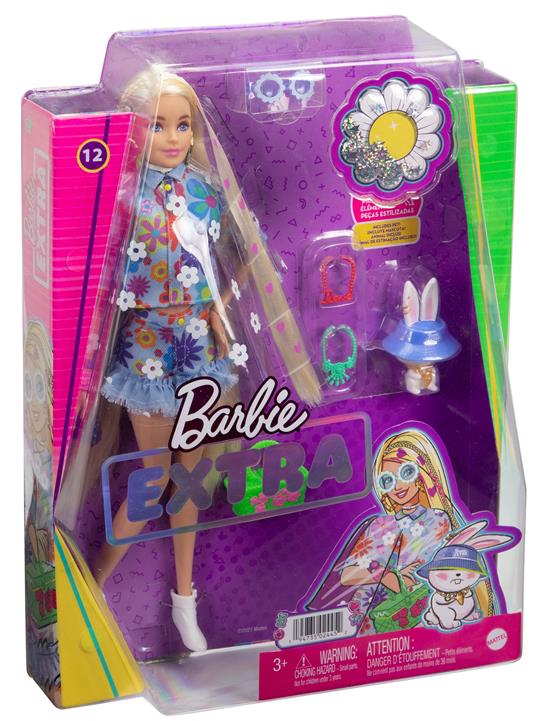Barbie Extra n. 12 - Bambola con Coniglietto - Vestiti alla moda - 15  Accessori - Snodata - Ciocca con Cuoricini Viola - Barbie - Bambole Fashion  - Giocattoli | Feltrinelli