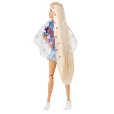 Barbie Extra n. 12 - Bambola con Coniglietto - Vestiti alla moda - 15 Accessori - Snodata - Ciocca con Cuoricini Viola - 6