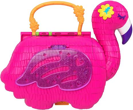 Polly Pocket - Fenicottero Mega Party Pignatta con Coriandoli e 25 Sorprese, Giocattolo per Bambini 4+ Anni, HGC41 - 5