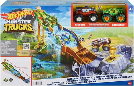 Hot Wheels HGV12 Torneo dei Titani Playset con Monster Truck Bigfoot e Gunkster - 6