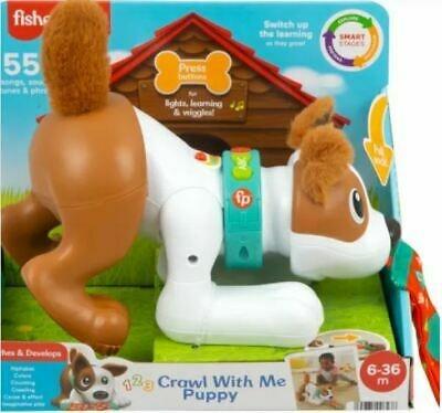 Fisher-Price - 123 Tobia Gattona con Me, Cagnolino Giocattolo Elettronico Edizione italiana con Movimenti Realistici