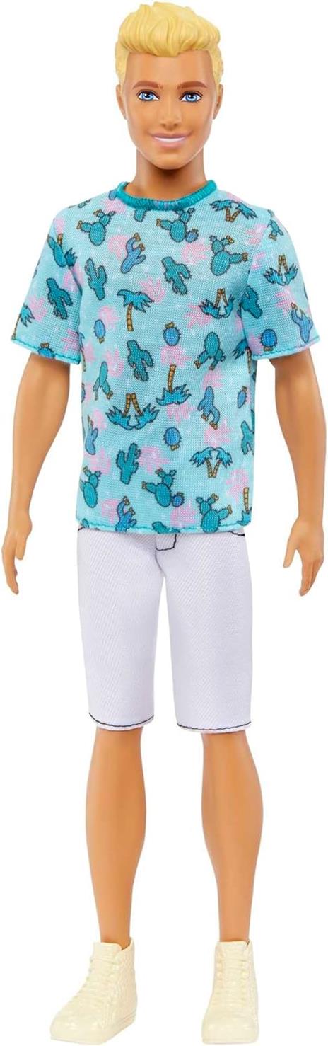 Bambola Barbie Ken Fashionistas #211 con capelli biondi, con maglietta a forma di cactus