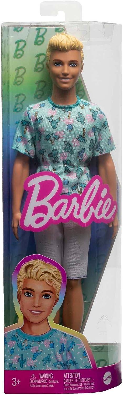 Bambola Barbie Ken Fashionistas #211 con capelli biondi, con maglietta a forma di cactus - 6