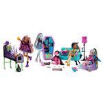 Monster high playset salone degli studenti con mobili, accessori a tema, 2 animali domestici