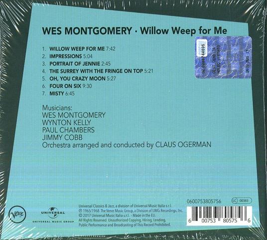 Willow Weep for Me - CD Audio di Wes Montgomery - 2