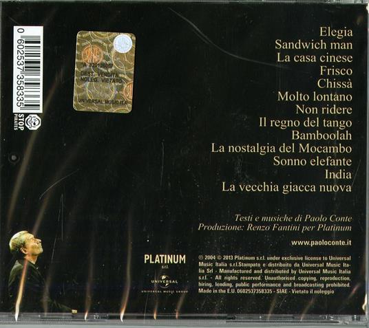 Elegia - Paolo Conte - CD | laFeltrinelli