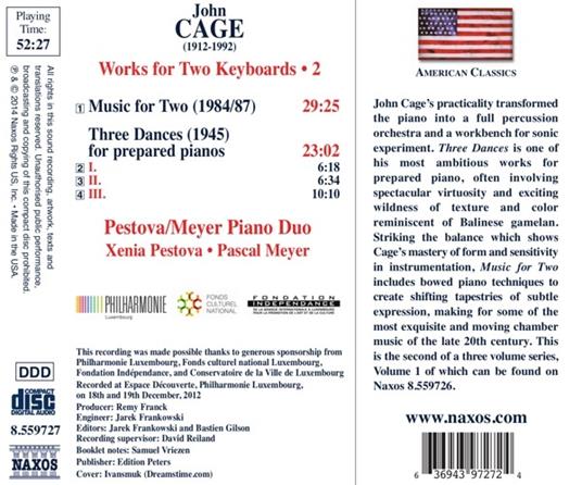 Opere per 2 pianoforti vol.2 - CD Audio di John Cage - 2