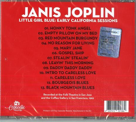 Little Girl Blue. Earlycalifornia Session - CD Audio di Janis Joplin - 2