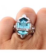 Anello Con Pietra Azzurra Della Famiglia - Misura 18 Ø - Pidak Shop