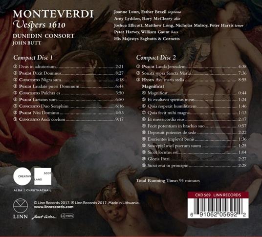 Vespro della Beata Vergine - CD Audio di Claudio Monteverdi,John Butt - 2