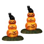 Lemax Gatti Neri Di Halloween Illuminati - Cat And Pumpkin Cod 24939 Village