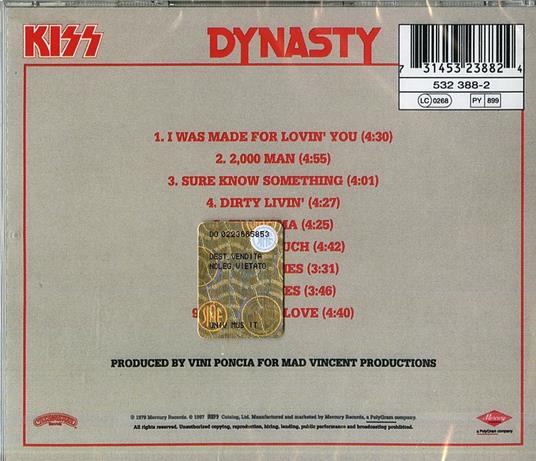 Dynasty (Remastered) - CD Audio di Kiss - 2