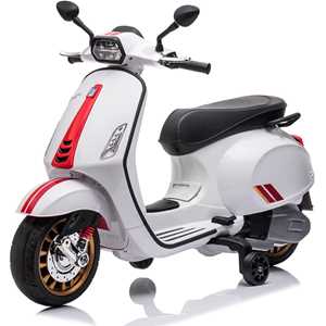 Giocattolo Moto Elettrica Per Bambini Vespa Piaggio Sprint Bianca 12V Ing. Mp3, Usb E Microsd Lt941 Lamas Toys