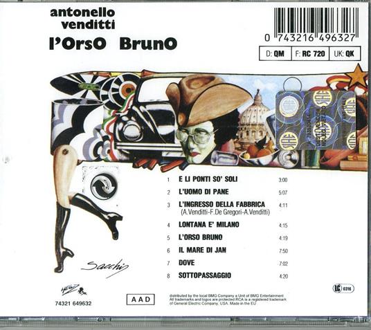 L'orso bruno - Antonello Venditti - CD | Feltrinelli