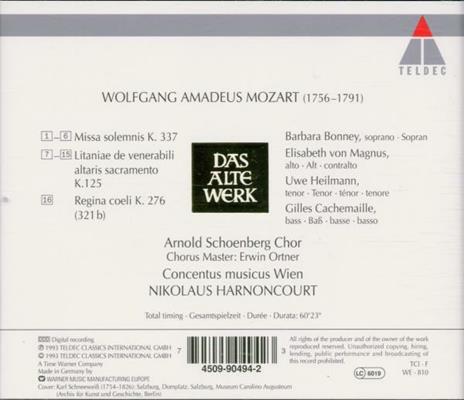 Missa Solemnis - CD Audio di Wolfgang Amadeus Mozart - 2