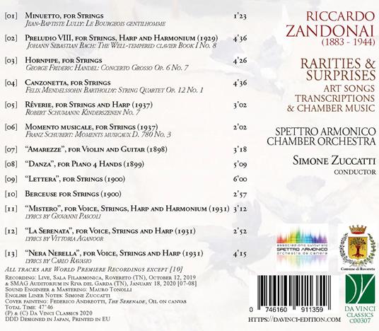 Rarities & Surprises - CD Audio di Riccardo Zandonai,Spettro Armonico - 2