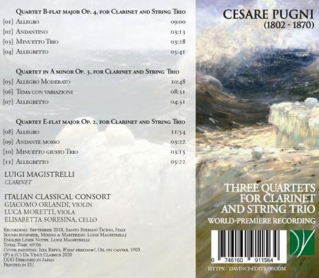 Three Quartets for Clarinet and String Trio - CD Audio di Luigi Magistrelli,Cesare Pugni - 2