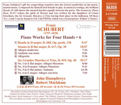 Piano Works for Four Hand - CD Audio di Franz Schubert - 2