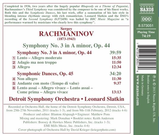 Sinfonia n.3 - Danze sinfoniche - CD Audio di Sergei Rachmaninov - 2