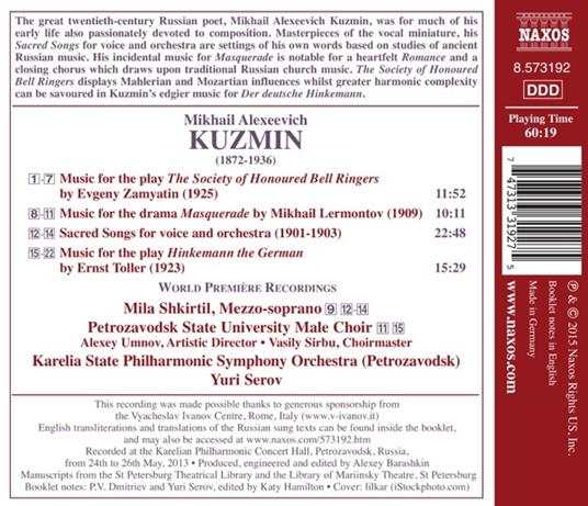 Sacred Songs - CD Audio di Mikhail Kuzmin - 2