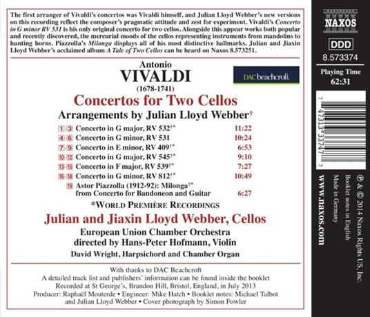 Concerti per 2 violoncelli e orchestra - CD Audio di Antonio Vivaldi - 2