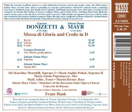 Messa di Gloria - Credo in Re - CD Audio di Gaetano Donizetti - 2