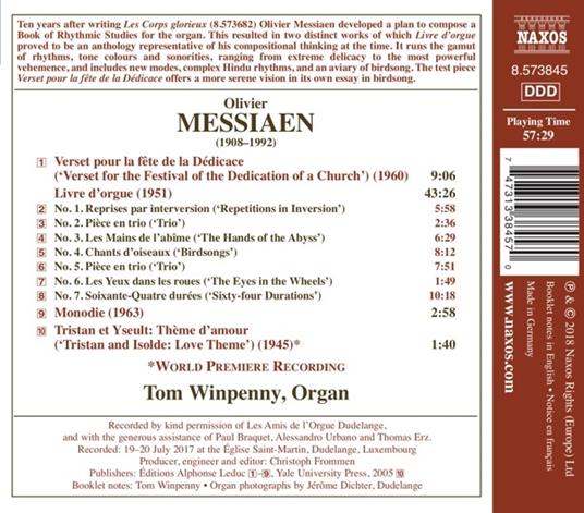 Livre d'orgue - CD Audio di Olivier Messiaen,Tom Winpenny - 2