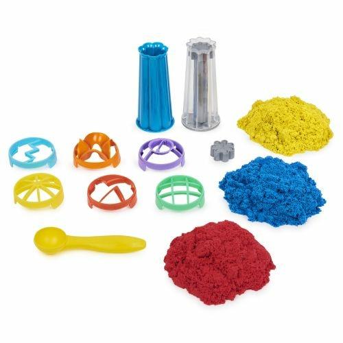 Kinetic Sand Set Valigetta Cascate Arcobaleno, 907gr di Sabbia in 3 Colori e 10 Accessori, dai 3 Anni, 6055859 - 4