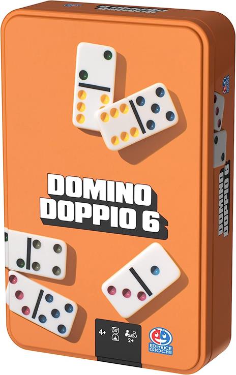 Domino da viaggio, in confezione metallo. Gioco da tavolo