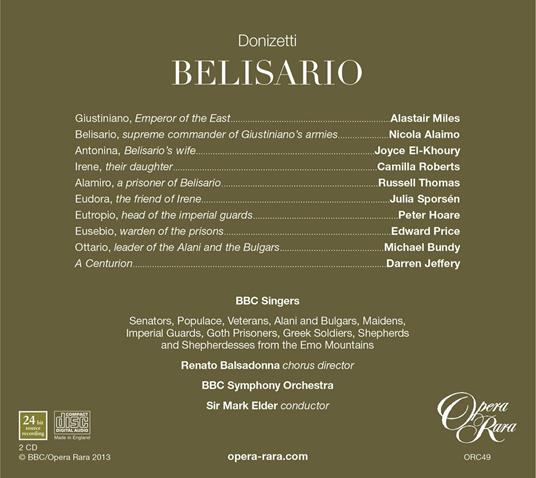 Belisario - Gaetano Donizetti - CD | Feltrinelli