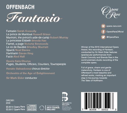 Fantasio - CD Audio di Jacques Offenbach,Orchestra of the Age of Enlightenment,Mark Elder - 2