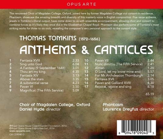 Anthems & Canticles - CD Audio di Thomas Tomkins - 2