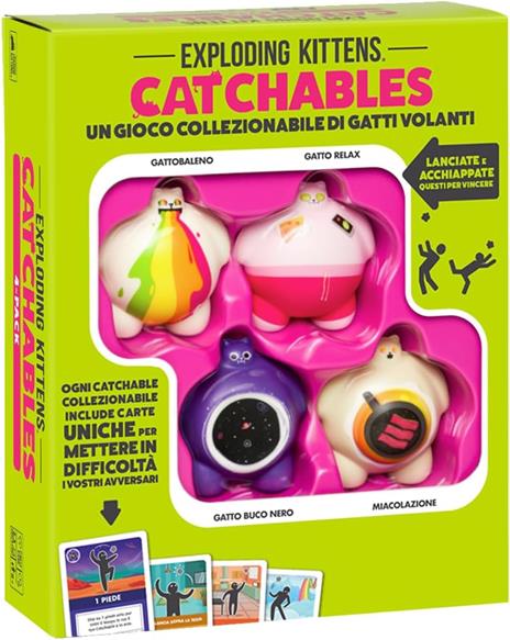 Asmodee - Catchables, Un gioco di carte dai creatori di Exploding Kittens, 8+ Anni, 2+ Giocatori, Edizione in Italiano