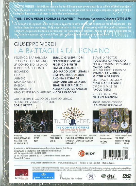 Giuseppe Verdi. La battaglia di Legnano (DVD) - DVD di Giuseppe Verdi - 2