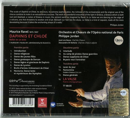 Daphnis et Chloé - La valse - CD Audio di Maurice Ravel,Orchestra dell'Opera di Parigi,Philippe Jordan - 2