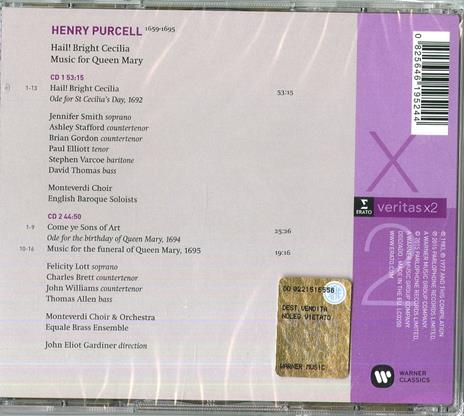 Hail! Bright Cecilia - Music for Queen Mary - CD Audio di Henry Purcell,John Eliot Gardiner,English Baroque Soloists,Monteverdi Orchestra,Monteverdi Choir - 2