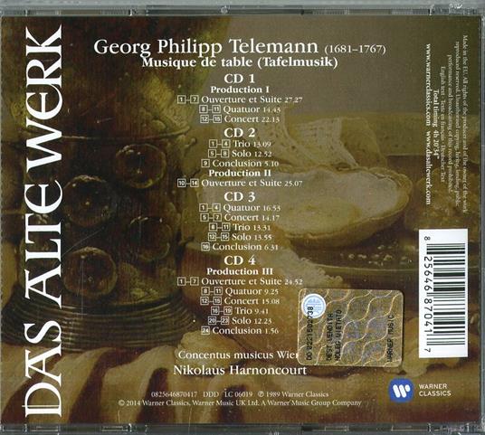 Tafelmusik - CD Audio di Georg Philipp Telemann,Nikolaus Harnoncourt,Concentus Musicus Wien - 2