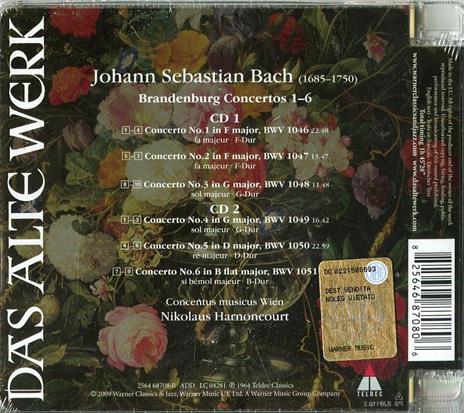 Concerti brandeburghesi - CD Audio di Johann Sebastian Bach,Nikolaus Harnoncourt,Concentus Musicus Wien - 2