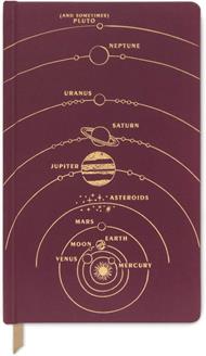 Taccuino rigido in tessuto pregiato - Borgogna - Sistema solare