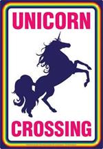 Unicorns Crossing Tin Sign