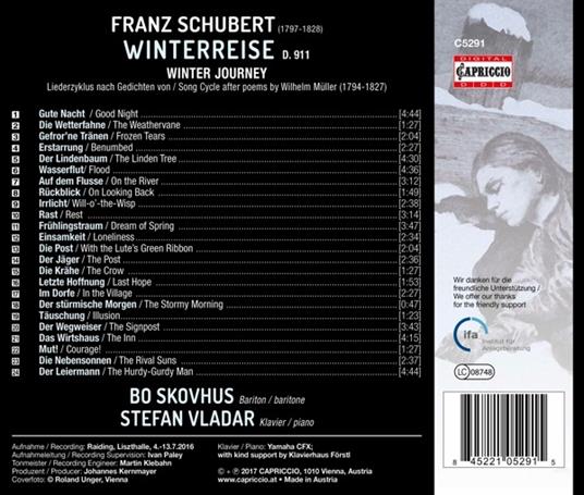 Winterreise D 911 - CD Audio di Franz Schubert,Stefan Vladar,Bo Skovhus - 2