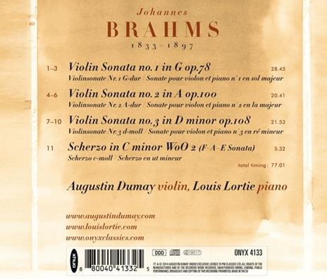 Sonate per Violino 1 - 3 - CD Audio di Johannes Brahms - 2