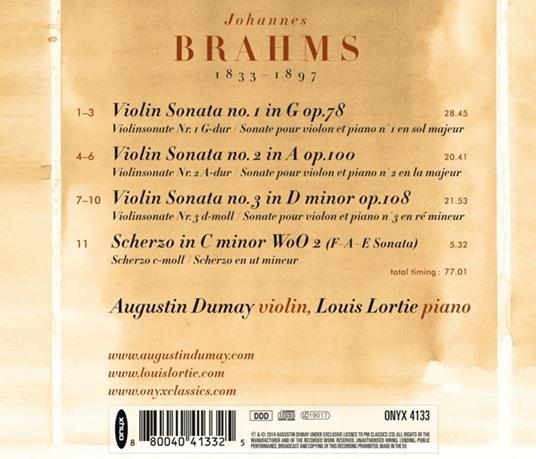 Sonate per Violino 1 - 3 - CD Audio di Johannes Brahms - 2