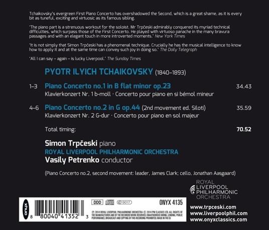 Concerti per Pianoforte N.1, N.2 - CD Audio di Pyotr Ilyich Tchaikovsky - 2