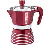 Caffettiera Infinity 3 Tazze Lega di Alluminio Macchinetta Caffe Pedrini Rosso