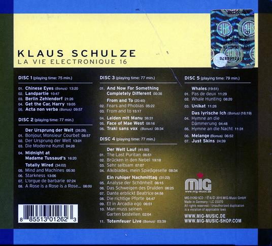 La vie electronique vol.16 (Digipack) - CD Audio di Klaus Schulze - 2